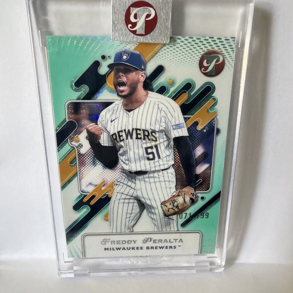 FREDDY PERALTA - 2025 PRISTINE - ENCASED AQUA PULSAR REFRACTOR /199 - BREWERS!